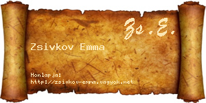 Zsivkov Emma névjegykártya